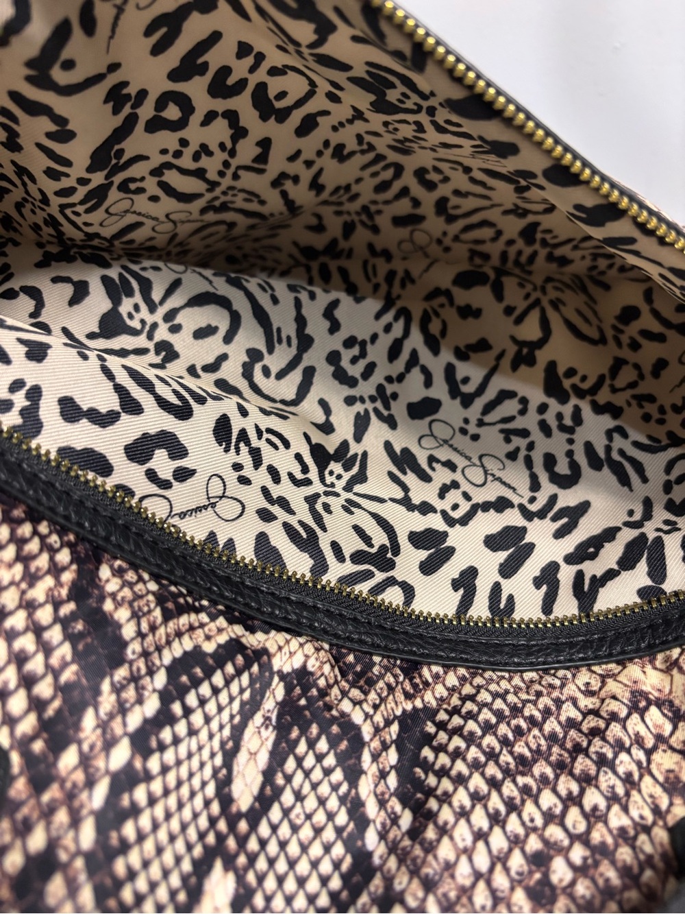 Jessica Simpson Python Snake-Print Weekender Travel Bag - Picture 8 of 12